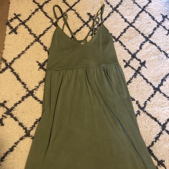 Olive green strapped back small dress - Picture 3 of 3
